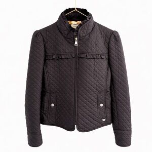 STEVE MADDEN Coquette Ruffle Trim Floral Lining Quilted Spring Jacket Size M